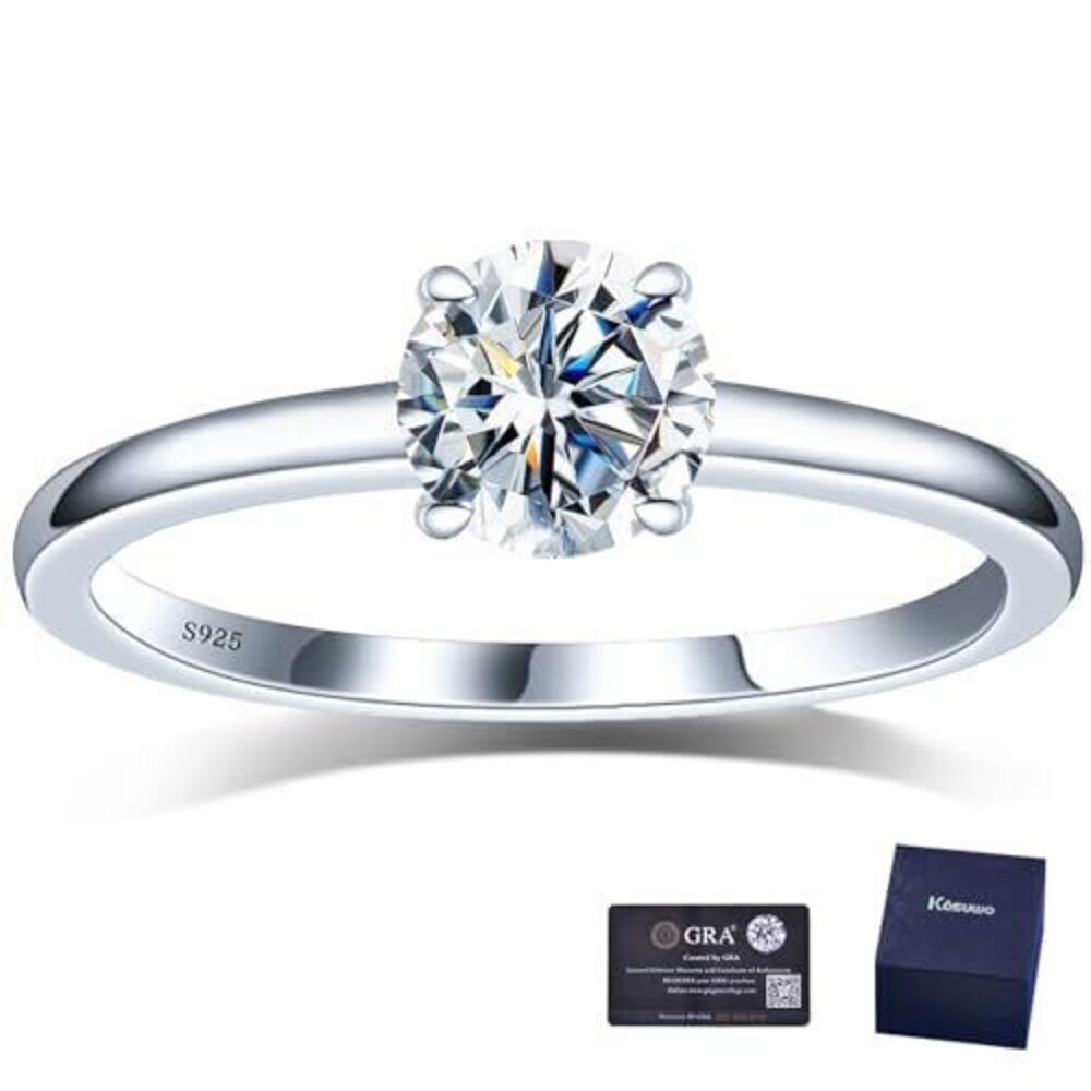 3949 Kosuwo Moissanite Wedding Band 1.0 Carat,925 Sterling Silver Wedding
